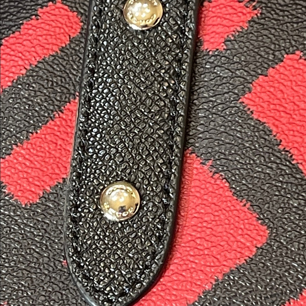 Coach City Tote in Red & Black Buffalo Plaid Canvas - Picture 4 of 16